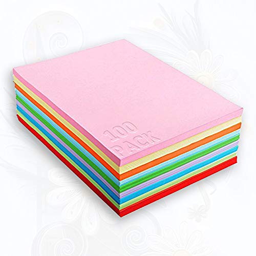 Seatek 100 Blatt A4 farbiges Papier, 10 Farben, 80 g/m² Farbige Buntes Papier Ton-Papier, für Heimwerker, Kunsthandwerk, Drucker, Kopierpapier, farbig von Seatek