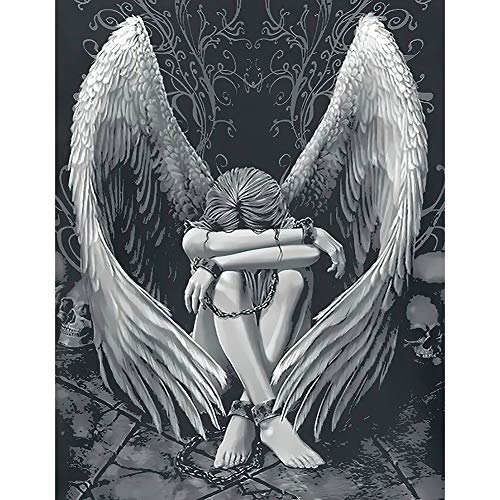 DIY 5D Diamant Painting Full Groß Malerei Engel Flügel Kreuzstich Stickerei Vollbohrer Mosaik Kit Deko Handarbeiten 40x60cm (01) von Seawang