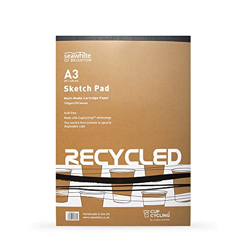 Seawhite - Skizzenblock – recyceltes Zeichenpapier – A3 – 50 Blatt – 140 g/m² – säurefrei. von Seawhite