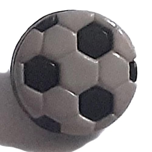 Kinderknopf "Fußball" - 15mm - hellgrau von Seco Knopf