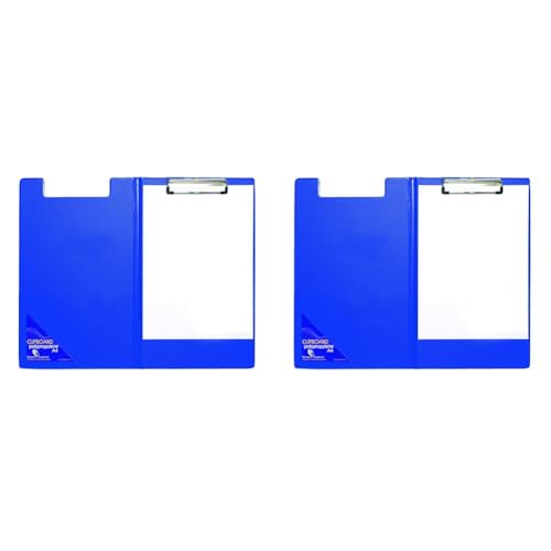 Seco Klemmbrett mit PVC-Überzug und strapazierfähigem Clip, A4+ 1 Packung Blau - Faltbar (Packung mit 2) von SECO