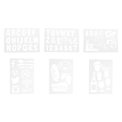 SECURIT Schablonen 5er Set ABC/ZAHLEN/MOTIVE/ZEICHEN (Set of 5) SECSTN5 silber von SECURIT