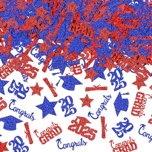 Konfetti für Abschlussfeiern, Rot und Blau, 2024, Abschlusskappe, Diplom-Konfetti, 2024 Abschlusskonfetti für Tische, Rot und Blau 2024, Abschlussdekorationen für Tisch, 200 Stück Konfetti für Abschlussfeiern, Rot und Blau, 2024, Abschlusskappe, Diplom-Konfetti, 2024 Abschlusskonfetti für Tische, Rot und Blau 2024, Abschlussdekorationen für Tisch, 200 Stück von SeeOcean