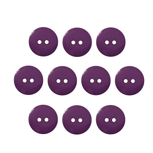 Knöpfe, 2,5 cm, 2 Löcher, 10 Stück, Violett von Seeking ROAM