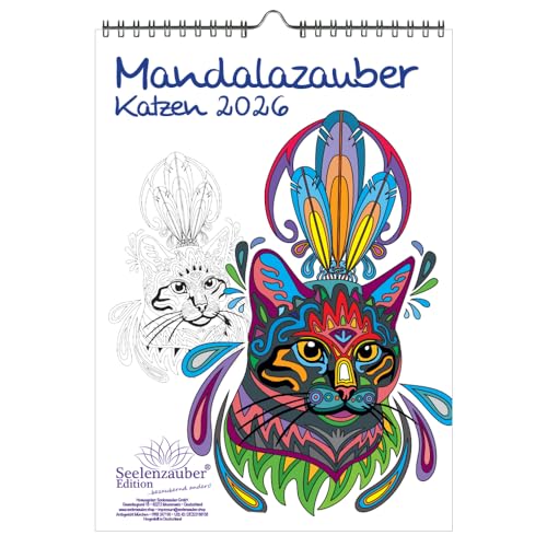 DIY Mandalazauber Katzen Ausmalkalender DIN A4 Kalender für 2026 Mandala Zeichnen Malen - Seelenzauber DIY Mandalazauber Katzen Ausmalkalender DIN A4 Kalender für 2026 Mandala Zeichnen Malen - Seelenzauber von Seelenzauber