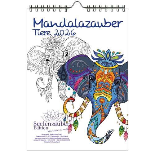 DIY Mandalazauber Tiere Ausmalkalender DIN A5 Kalender für 2026 Mandala Zeichnen Malen - Seelenzauber DIY Mandalazauber Tiere Ausmalkalender DIN A5 Kalender für 2026 Mandala Zeichnen Malen - Seelenzauber von Seelenzauber