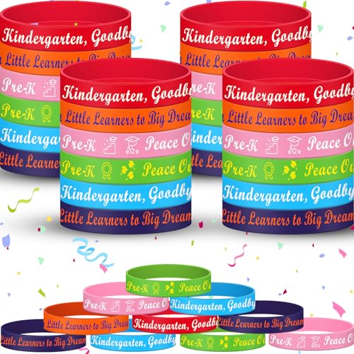 Seenelling 48 Stück Pre K Graduation Dekorationen Graduation Armbänder Silikon Armbänder Grad Geschenke für Studenten Jungen Mädchen Kinder Party Favors Supplies von Seenelling