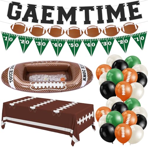 Seenelling 63-teiliges Fußball-Partyzubehör-Set inklusive aufblasbarem Fußball-Getränkekühler, vorbespanntem Spielzeit-Fußballbanner, Einweg-Tischdecke und Luftballons, Sportparty-Dekorationen Seenelling 63-teiliges Fußball-Partyzubehör-Set inklusive aufblasbarem Fußball-Getränkekühler, vorbespanntem Spielzeit-Fußballbanner, Einweg-Tischdecke und Luftballons, Sportparty-Dekorationen von Seenelling