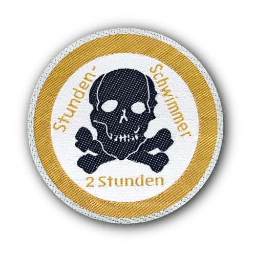 Seepferdchen® offizielles Totenkopf Abzeichen Gold zum Aufnähen | 2h Totenkopf Abzeichen für Stundenwimmer | einfach zum Aufnähen | Made in Germany von Seepferdchen