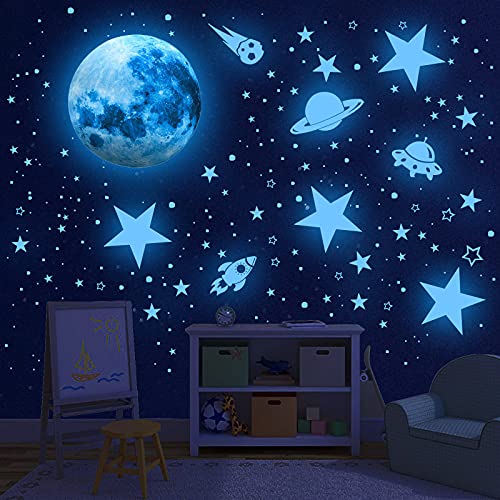 1075 PCS Leuchtsterne Selbstklebend Wandsticker, Sterne und Mond Sternenhimmel Aufkleber Wanddeko, Leuchtsticker Wandtattoo für Kinderzimmer Schlafzimmer 1075 PCS Leuchtsterne Selbstklebend Wandsticker, Sterne und Mond Sternenhimmel Aufkleber Wanddeko, Leuchtsticker Wandtattoo für Kinderzimmer Schlafzimmer von Seeshine