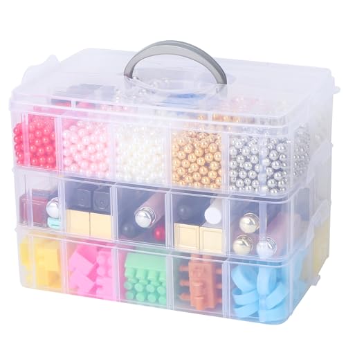 Segbeauty Aufbewahrungsbox Transparent, 26*17*18cm Kunststoffboxen mit Fächern, Stapelbare Sortierbox, Organizer Boxen Tragegriff, Bastelkiste Aufbewahrung für Perlen, Schmuck, Ohrringen, Schrauben Segbeauty Aufbewahrungsbox Transparent, 26*17*18cm Kunststoffboxen mit Fächern, Stapelbare Sortierbox, Organizer Boxen Tragegriff, Bastelkiste Aufbewahrung für Perlen, Schmuck, Ohrringen, Schrauben von Segbeauty