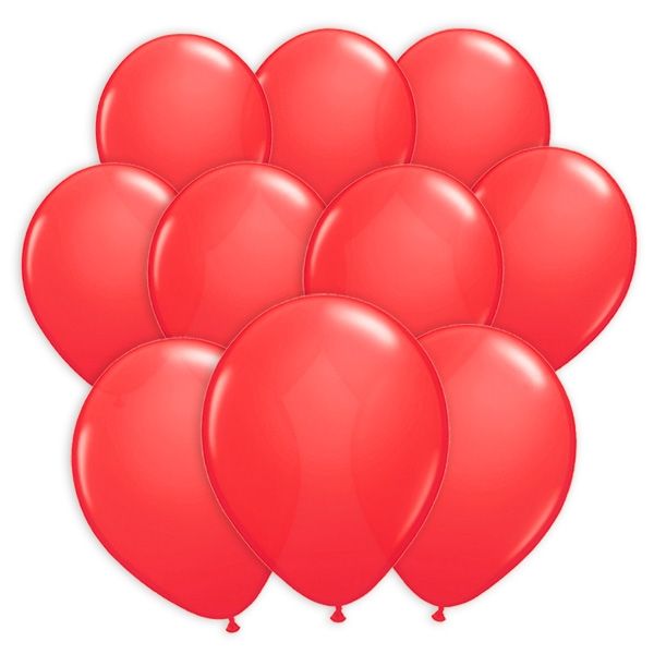 100 rote Luftballons, Ballons für Spiele und Deko aus Latex in Rot von Segelken