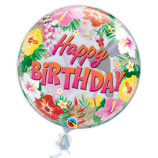 Bubble Ballon mit tropischen Motiven, 56cm, heliumgeeignet Bubble Ballon mit tropischen Motiven, 56cm, heliumgeeignet von Segelken