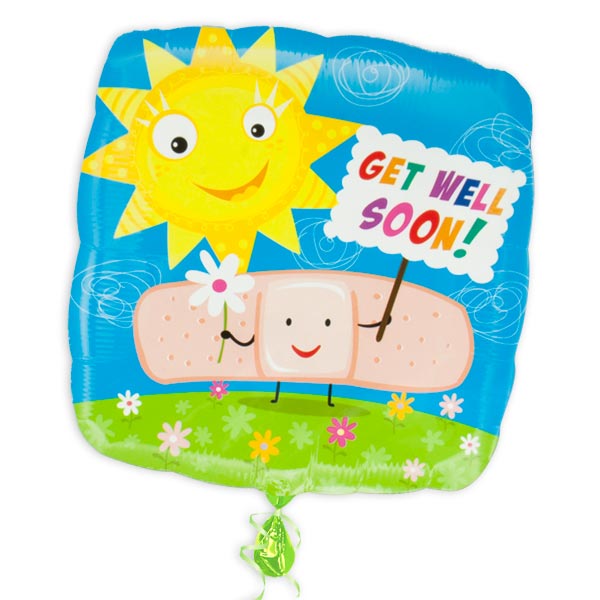 Eckiger Folieballon, Get Well Soon, 35cm x 35cm Eckiger Folieballon, Get Well Soon, 35cm x 35cm von Segelken