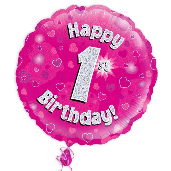 Glitzerballon in Pink zum 1.Geburtstag Mädchen von Segelken