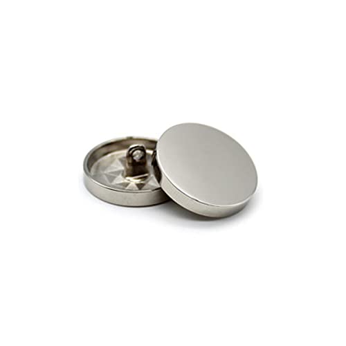 Seglory 10 Pack Ersetzen Metallknöpfe, Flacher Spiegel Knöpfe für Frauen Kleidung, Woolen Mantel, Mann Jacken, Hemd, Hose - Runder Geformter Nähender Knopf (Silber, 25mm) von Seglory
