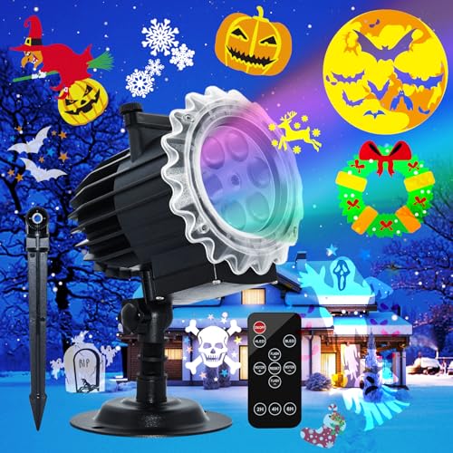 Osterdeko Projektor Weihnachten Aussen, 8 Mustermodus LED Schneeflocken Projektionslampe mit 96 Cartoons, Wasserdichte Projektor Lichter mit Fernbedienung für Weihnachtsbeleuchtung Silvester Deko Osterdeko Projektor Weihnachten Aussen, 8 Mustermodus LED Schneeflocken Projektionslampe mit 96 Cartoons, Wasserdichte Projektor Lichter mit Fernbedienung für Weihnachtsbeleuchtung Silvester Deko von Segotendy