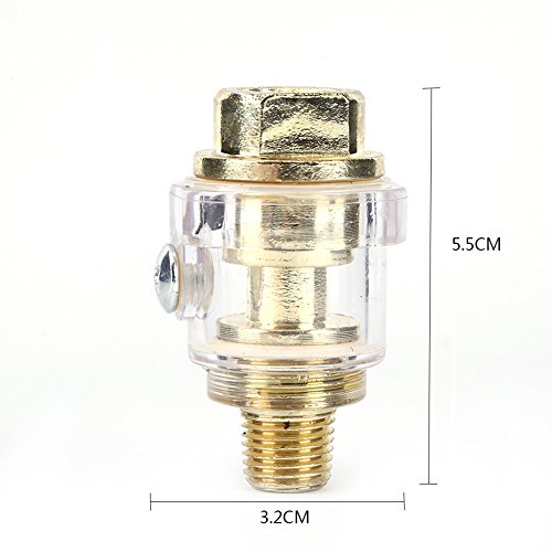 1/4 Mini In Line Oiler Schmiermittelmahlmetallkonstruktion Automatisch pneumatisches Werkzeug Schmiermittel für Luftkompressorrohr Zinklegierung 5,5 x 3,2 cm von Segrehy