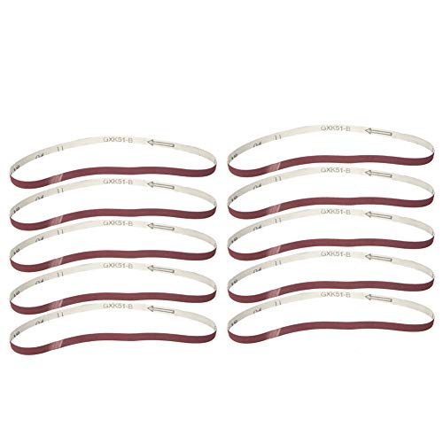 10 pcs Aluminiumoxidscheibengürtel Premium -Schleifbandgurt für Holzmetallpolieren 533 x 9 mm 6 Grütze Optional (1000#) von Segrehy