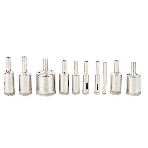 10 pcs Diamant beschichtete Kernlochsäure -Bohrbit Set hochfestes Präzisionsmarmorglasfliesenschneider -Kit für Granitschieferstein und Keramikfliesen Silber Farbe 6 30 mm Größen von Segrehy