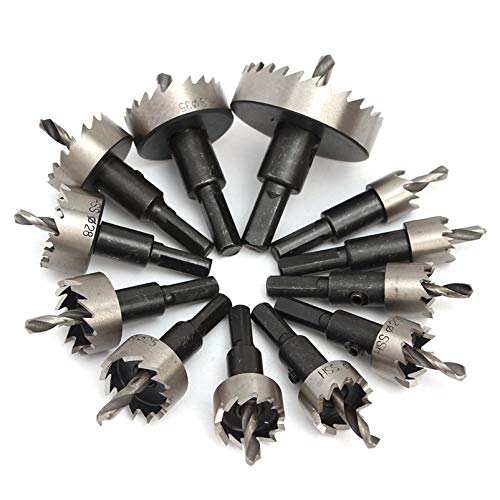 12 pcs HSS Bohrer Bitloch Sägezahnset Hochgeschwindigkeit Stahlkarbidspitze Cutter für Metallholz aus Kunststoff 15 mm bis 50 mm unterschiedlicher Größen professionelles von Segrehy