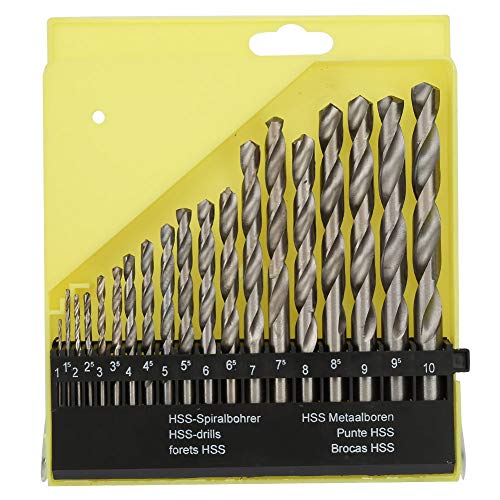19pcs HSS Hochgeschwindigkeit Stahl Drehbohrbohrer Set -Kit mit Plastikkoffer gerader Schaftbohrbits für Metallholz Kunststoff 1 mm bis 10 mm von Segrehy