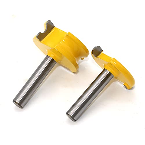 2 PCs Router Bit T-Typ-Lichtbogenmühlenschneider elektrischer Holzkanten Trimmer (6,35 mm Schaft) von Segrehy