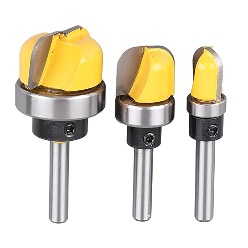 3pcs Cutter Router Bit Set Professionelles Carbid -Mahlen Cutter 1/4 Zoll Schaft rundes Boden Holzbearbeitungswerkzeuge für Palettenherstellung und Holzverarbeitung von Segrehy
