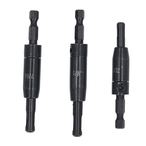 3pcs Holzbearbeitung Scharnierbohrmaschine Bit Set HSS 1/4in Hex Shank Positioning Bohrbohrmaschine Bit Set 1/8in 7/64in 3/32in für Möbeltüren Fenster Fenster Fenster von Segrehy