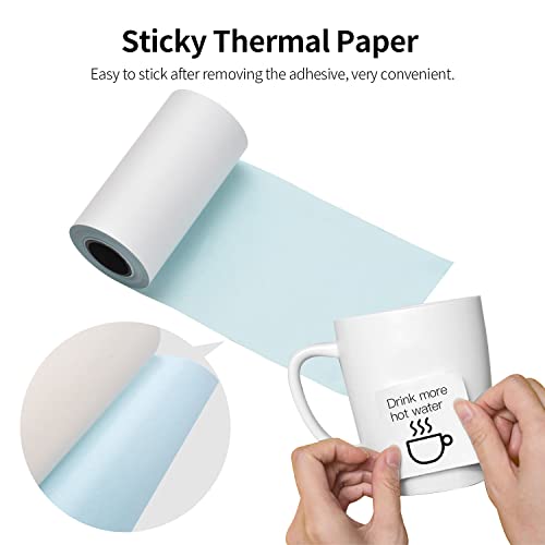 5 Rollen 57x30 mm Selbstkleber Direkter Wärmepapier weiß druckbare Aufkleberpapier BPA wasserdicht öld reibungssicherer klebriger Papierrolle für Pocket Mobile Thermaldrucker BT (Klebrige von Segrehy