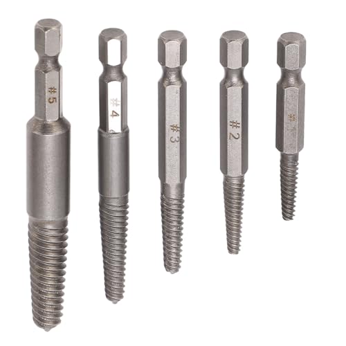 5 pcs beschädigte Schraubenextraktoren 1/4 Zoll Sechskant Shank -Schraubenentferner Set Kohlenstoffstahl Extraktionswerkzeug 7,5 mm 5 mm 4 mm 3,5 mm 3 mm von Segrehy