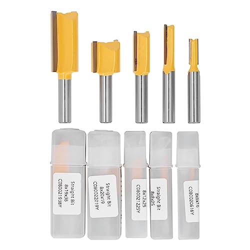 5 pcs gerade Router Bit Set Carbid Spipp 2 Flötengeschnittene Stücke zum Trimmen von Cutter Gelb 5 pcs gerade Router Bit Set Carbid Spipp 2 Flötengeschnittene Stücke zum Trimmen von Cutter Gelb von Segrehy