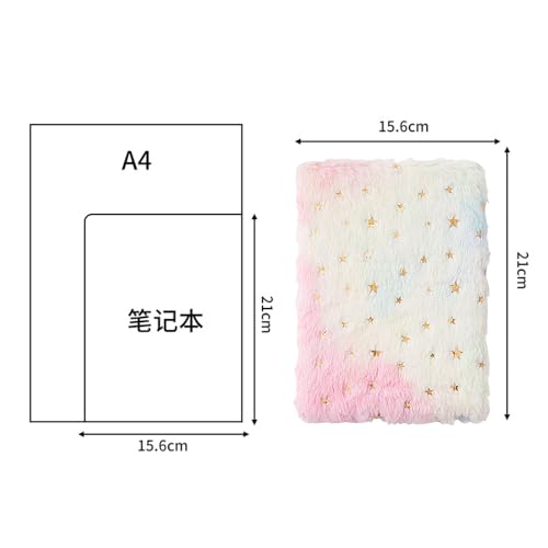 A5 Plüsch flauschiger Notebook Softcover Gradient Colored Diary Journal mit gefütterten Seiten für Mädchen Frauen Kinder Schreiben Zeichnen Note Aufnahme Geburtstag (2) von Segrehy