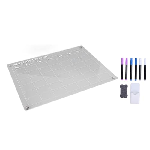 Acryly Dry ERase Board Kalender Transparent Month Planer Board mit 6 Markern Stifthalter für Home Office Kühlschrank 40x30 cm Acryly Dry ERase Board Kalender Transparent Month Planer Board mit 6 Markern Stifthalter für Home Office Kühlschrank 40x30 cm von Segrehy