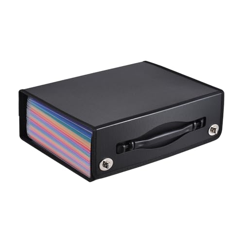 Akkordeon-Aktenordner-Organizer, 24 Fächer, erweiterbare Aktenhülle mit Deckel, Dokumenten-Organizer im Briefformat A4, Regenbogenfarbe, für Zuhause, Büro, Schule (24 Taschensack) von Segrehy