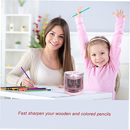 Automatische Elektrostift -Spitzer batteriebetriebene Dual -Loch -Design 6 12 mm einstellbar sicher effizient für Schulbüro Schüler Blaues Kunststoff Compact 7 5 cm (Rosa) von Segrehy