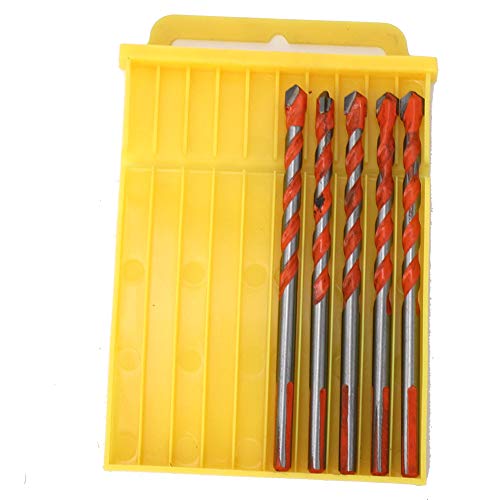 Bohrbit Set 5pcs 6mm Legierungskopf Triangular Shank hohe Verschleißfestigkeit Multifunktionales Loch Öffnungswerkzeug für Holzfliesen Eisen Kunststoff rote Ziegelmauer von Segrehy