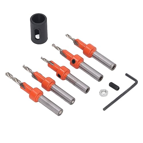 Countersink -Bit -Set -Holz -Countersink -Bohrer -Bits Runde Shank Limit Countersink Bohrbohrer mit Sechskantschlüssel und Limiter für Holzbearbeitungskiefern -Sandelholz von Segrehy