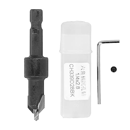 Countersink -Bohrer Bit SEX Shank Verstellbarer Ersatz Holzbearbeitungswerkzeuge mit Schraubenschlüsselspeicherbehälter für Holz -Metall -Elektrowerkzeug Hartplatzlegung 1/4 x 2,8 von Segrehy
