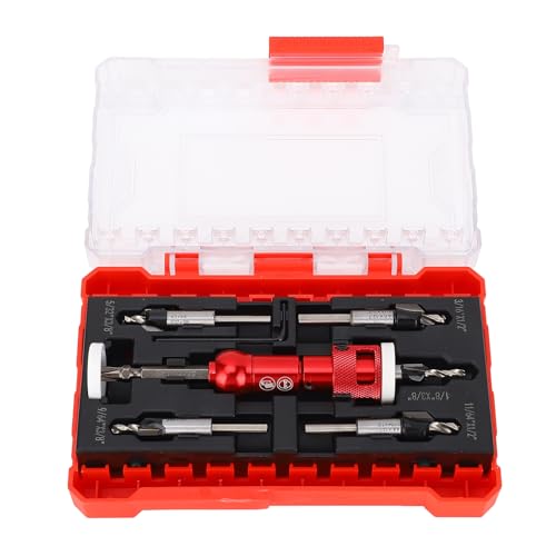 Countersink -Bohrer Bit Set einstellbare Tiefe Stop 82 Grad Carbid Specked Pilotschraube Loch für Holzbearbeitungsbank -Bohrer Handbohrer Elektrische Bohrer Aluminiumlegierung 5 Countersink -Bohrer Bit Set einstellbare Tiefe Stop 82 Grad Carbid Specked Pilotschraube Loch für Holzbearbeitungsbank -Bohrer Handbohrer Elektrische Bohrer Aluminiumlegierung 5 von Segrehy