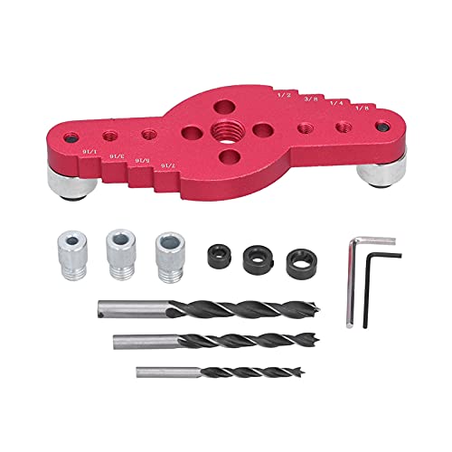Dowelling Drill Guide Kit Professionelle Holzbearbeitungswerkzeuge mit anodierter Aluminiumlegierung Lokator präzise Bohrungen und Markierung für Tischlerprojekte 14 cm (12pcs) von Segrehy