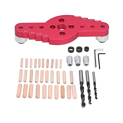 Dowelling Drill Guide Kit Professionelle Holzbearbeitungswerkzeuge mit anodierter Aluminiumlegierung Lokator präzise Bohrungen und Markierung für Tischlerprojekte 14 cm (42pcs) von Segrehy