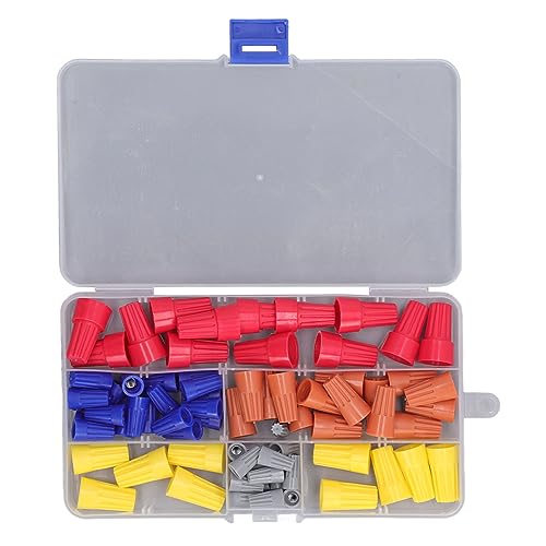 Elektrodrahtkappen PVC Federdrehende Endschraube am Klemmen Sortiment Set Kit mit Aufbewahrungsbox 78 Teile für Home Office Industriekabelprojekte graublaues Gelbrot Elektrodrahtkappen PVC Federdrehende Endschraube am Klemmen Sortiment Set Kit mit Aufbewahrungsbox 78 Teile für Home Office Industriekabelprojekte graublaues Gelbrot von Segrehy