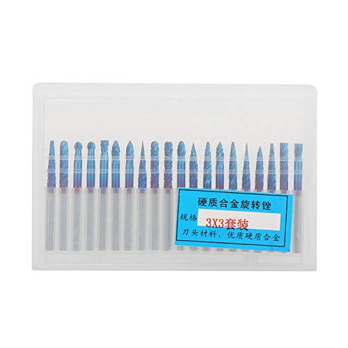 Endmühle Wolfram -Carbid -Frässchneider 20pcs Set hoher Härte Verschleiß Widerstand Doppelte Rutate Endmühle für Metallverarbeitung Schaftdurchmesser 3 mm Länge 38 mm von Segrehy