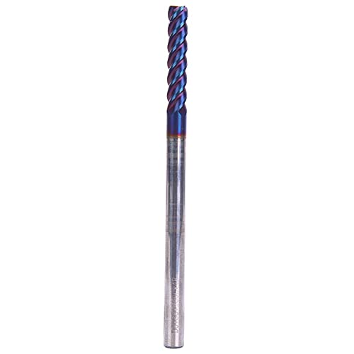Endmühlen-Fräser CNC-Fräser 4 Flöte HRC65 Nano blau beschichtetes Wolfram-Stahl-Flach kopfs ch neider für Edelstahl-Druckstahl, wärme behandelte Stahl Fein verarbeitung (5x15x6dx100L) von Segrehy