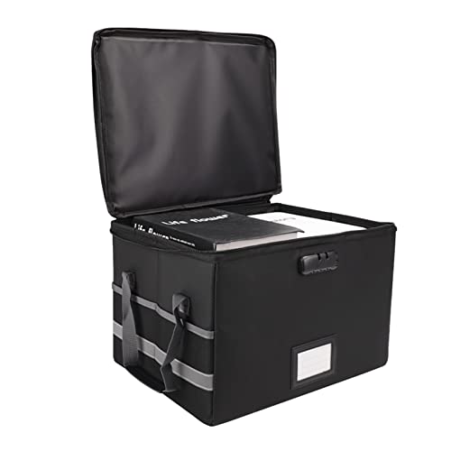 Feuerfeste Dokumentbeutel wasserdichte Aufbewahrungsbox mit großer Größe faltbar für Heimbüroauto Safe Organizer Letter Legal Akten Bücher Silber Schwarz (B-2) von Segrehy