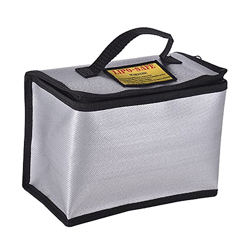 Feuerfeste explosionssichere Lipo -Batterie -Safe -Beutel -Wärme -Widerstandsbeutel für Ladesteichertransport Lithiumbatterien Silbergrau 215 x 115 x 155 mm von Segrehy