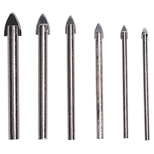Glasbohrer Bit Set Premium Hartlegierung Genau stabil sauber sauber ordentlich glatt Öffnungslochöffner für Keramikfliesen Marmor China Spiegel und Glas 6pcs 3 bis 10 mm von Segrehy