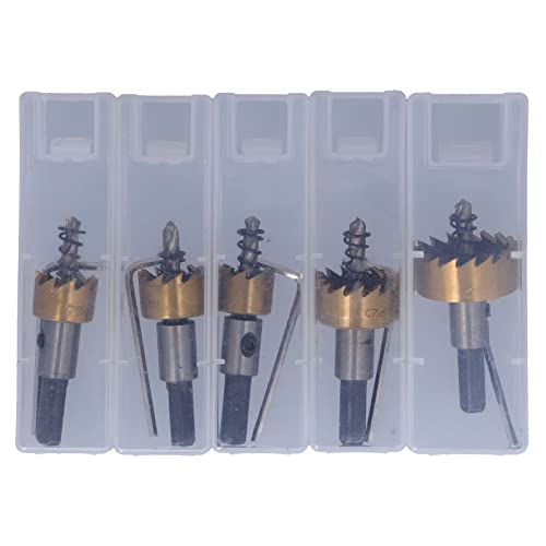 Hochgeschwindigkeits -Stahl -Loch -Offener HSS -Lochsäge Set Hochfestigkeit Metallschneidemittel für Handheld -Elektrobohrer und magnetische Bohrmaschinen 5 -Stück -Set 5 -Stück von Segrehy