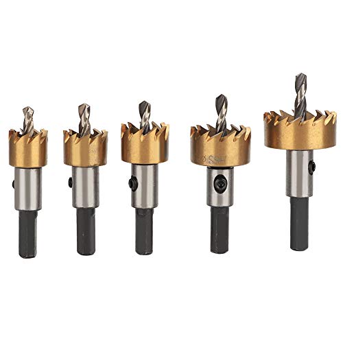 Hochgeschwindigkeits -Stahl -Loch -Säge Bohrbit Set 5pcsarbidzähne Schnell schneiden rund saubere Löcher für Blech Eisenplatte Edelstahlmaterial 16 mm 18,5 mm 20 mm 25 mm 30 mm von Segrehy